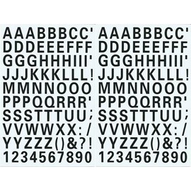 XIAXIN Waterproof PVC Alphabet Number Sticker Set Weatherproof Waterproof Roman Numerals Character Nameplate Suitcase Nameplate Locker Indoor Outdoor Use TS-539 (2 Pieces, Black)