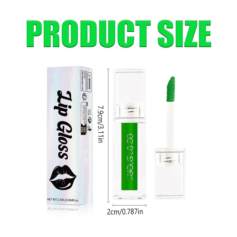 Matte Green Liquid Lipstick Long Lasting Waterproof Full-coverage Green Lip