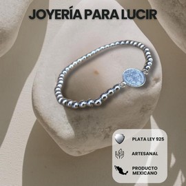 TClaudia, Pulsera San Benito Plata 925 con medalla y esferas. Brazalete, Pulseras de plata para mujer 925, Accesorios, Joyería y Regalos para Mujer. Ideal en Cumpleaños, Aniversarios, Navidad.