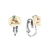 1928 Jewelry Bridal White Porcelain Rose Clip On Earrings For