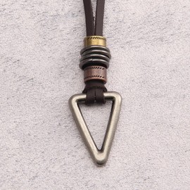 Bjesinmo Leather Necklace for Women Long Boho Pendant Hippie Choker Necklace Bohemian Layered Leather Rope Wooden Jewelry Gifts, Faux Leather, No Gemstone