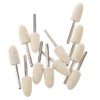 Toolso 20 PCS Mandrel Mounted White Conical Felt Bob Polishing