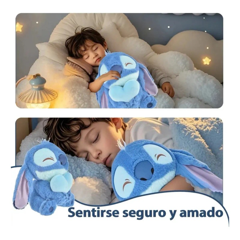 Para Bonito Peluche Stitch Angel Abrazando Corazón 45cm Azul