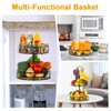 ETECHMART Fruit Basket, Vegetables Countertop Bowl Storage With Banana Hanger,