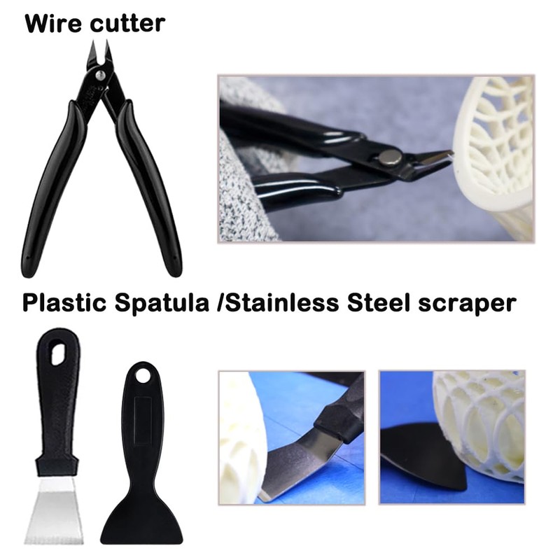 3D Printer Tool Kit, 3D Post-Processing Accessories with Hand Drill,