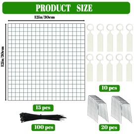 COZYDIG 5 Pack Plant Protectors from Animals,12x12Inch Metal Plant Cage Mesh with U-Shaped Iron Nails and Nylon Zip Ties to Keep Animals Out, Garden Protection Bunny Barricade