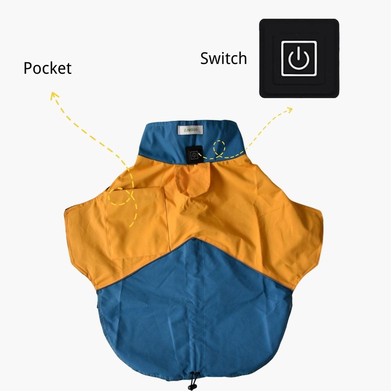 ZJMDUO Dog Jacket with Electric Heating Function,3 Adjustable Temperature,Waterproof,Windproof (XL)