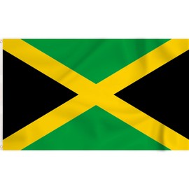 Storm&Lighthouse Jamaica Flag Caribbean Flag Jamaican Flag 5ft x 3ft with Eyelets