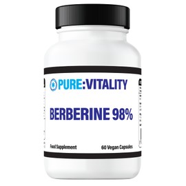 Pure Vitality: Berberine HCL 60 Vegan Capsules 500mg - 98% Purity - UK GMP Certified Manufacturer