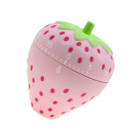 UPKOCH Strawberry Kitchen Timer Mechanical 60-Minute Countdown Timer Pink for Cooking Baking Study and Classroom Use