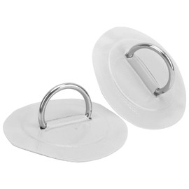 Inflatable Boat D‑Ring Pad, Stainless Steel + PVC D‑Ring Pad Suitable for Inflatable Boat, Raft, Dinghy,Kayak, Canoe, Surfboard(white)
