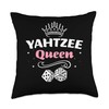 Yahtzee Queen Game Night Dice Game Throw Pillow