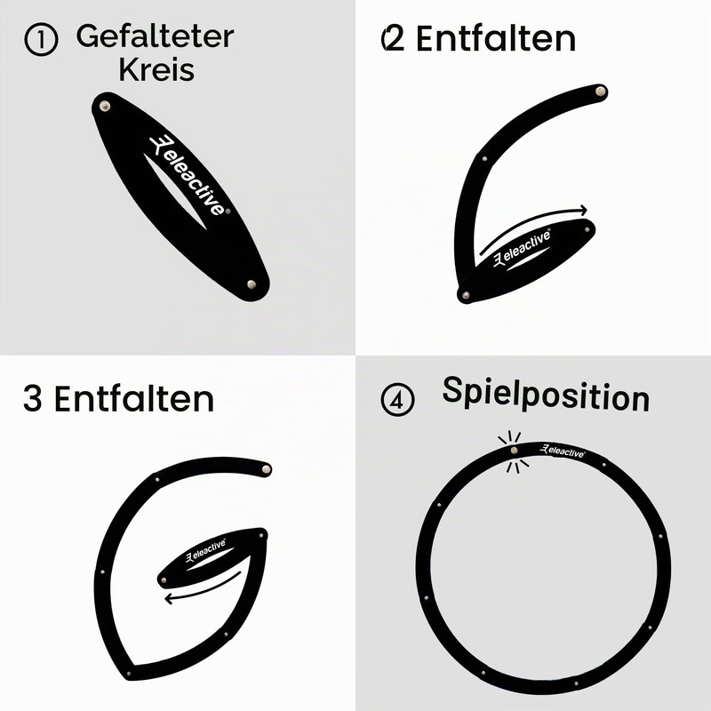 Eleactive Folding Pétanque Circle Black FIPJP Approved for Competitions