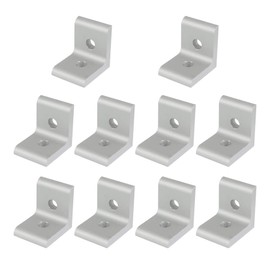 10 Packs 1010 Series Aluminum 2 Hole Inside Corner Bracket, Aluminum Extrusion Brackets, L Bracket Connector for Extruded Aluminum Extrusion
