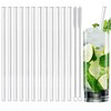 12 x Glass Straws Long – Glass Drinking Straws Glass