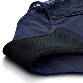 THINX Ultra-Soft Period Underwear, Hi-Waist Leakproof Underwear for Women, Holds Up to 12 Regular Tampons, FSA HSA Approved Period Panties, Reusable, Comfortable, & Flexible, Maritime with Lace, M