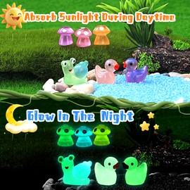 pupuluck Luminous Mini Resin Animals 100Pcs Tiny Resin Animals Glow in The Dark Little Plastic Animal Figures Bulk for Micro Fairy Garden Landscape Accessories Dollhouse Hide Crafts and Garden Decor