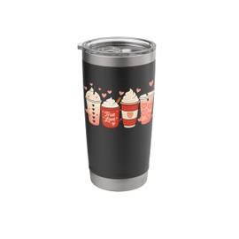 Cute Iced Cream Latte Lover for Girls with Hand Drawn Hearts Stainless Steel Insulated Tumbler