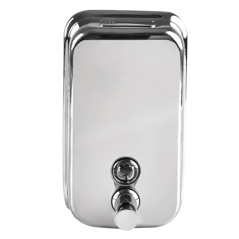 WOONEKY Hand Press Liquid Soap Dispenser Refillable Wall-Mounted Stainless Steel
