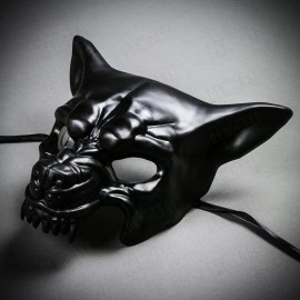 Black Scary Full Face Devil Masquerade Animal Wolf Mask Costume Party Cosplay