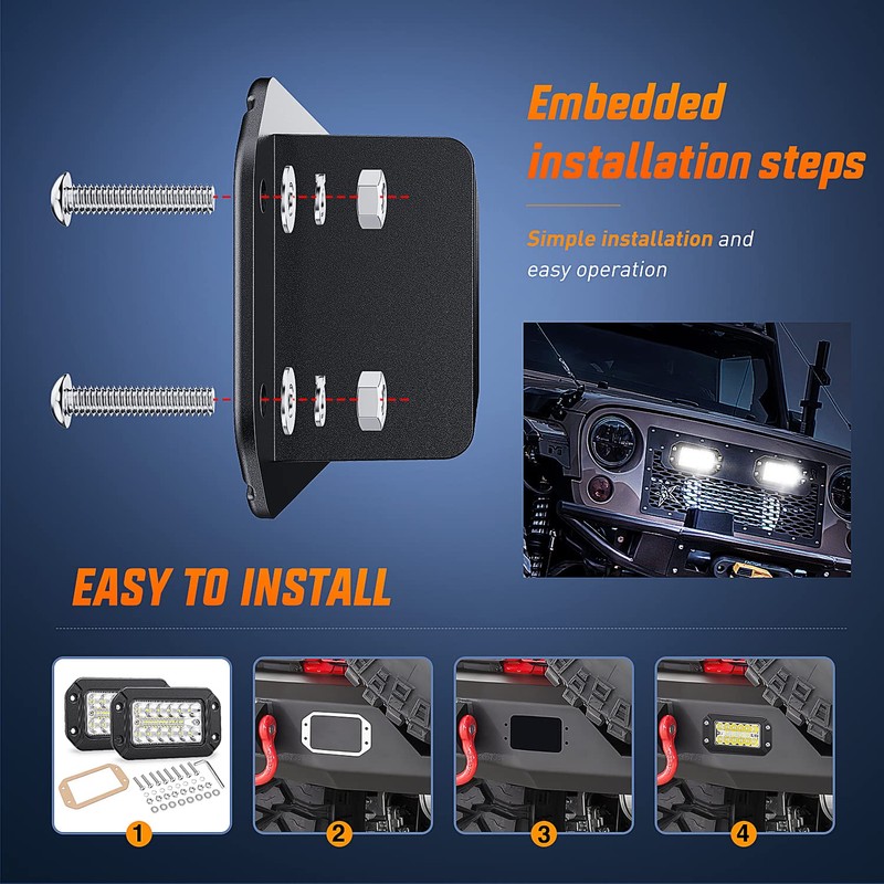 Nilight Flush Mount LED Light Pods 2PCS 6 Inch 39W