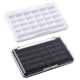 Tavvke 2 Pcs Empty Eyeshadow Palette with 24 Compartments, Reusable Cosmetic Organizer for Lipstick, Lip Balm, Eyeshadow, Blusher, Makeup Artist Storage Container