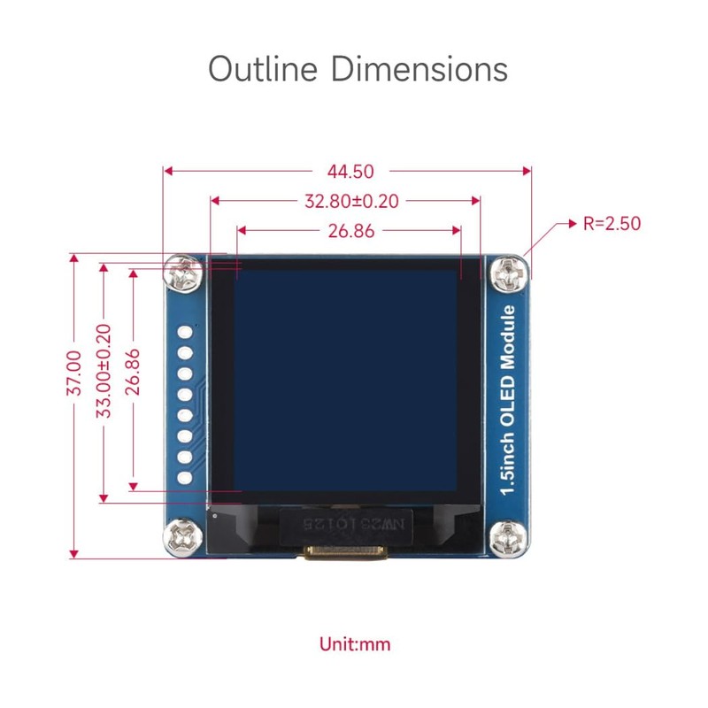 Waveshare 1.5inch OLED Display Module 128x128 Pixels 16-bit Grey Level