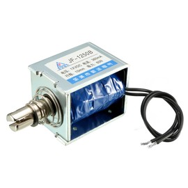 sourcing map DC 12V 60N 10mm Stroke Pull Push Type Open Frame Solenoid Electromagnet Linear Motion JF-1250B
