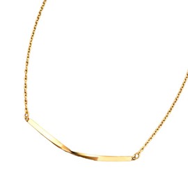 Cream Dot Necklace, Women's Popular, Stainless Steel, Surgical Stainless Steel, Short Chain, Twist, Metal Bar, Twist