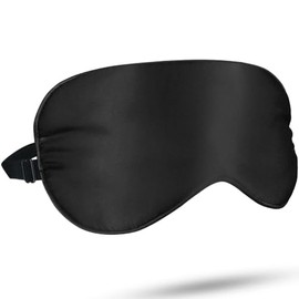 Antifaz para Dormir, Comodidad de Seda Suave Ajustable con Máscara para Dormir Adecuada para Viajar, Hombres y Mujeres de Oficina (Negro)