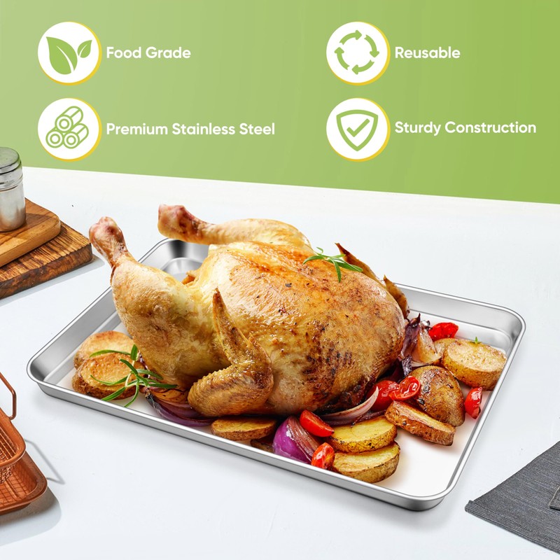 TeamFar Stainless Steel Baking Sheet, 20’’ x 14’’ Large Baking