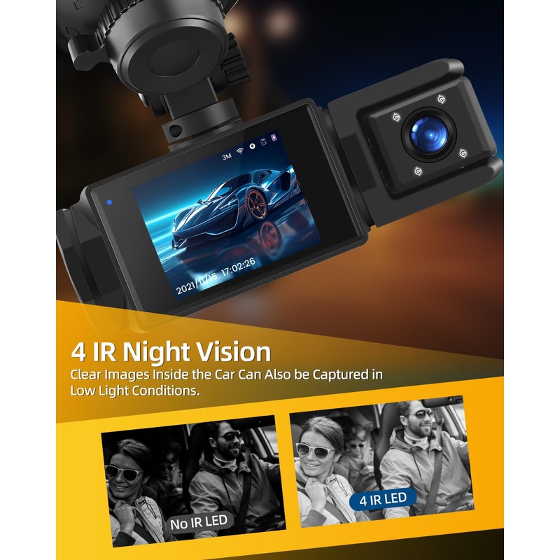NHOPEEW 3 Channel Dah Cam 1080P with 2 Inch Screen