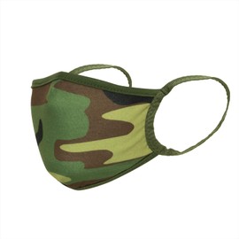 Rothco Camo 3-Layer Polyester Face Mask (Woodland Camo, S/M)