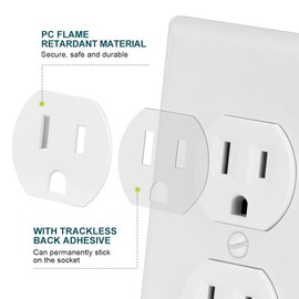 Lenink Loose Outlet Plug Fix, 12 Pack Plastic Snug Socket Secured, Outlet Tightener Insert for Most Loose Outlets, with Back Adhesive