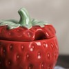 WAIT FLY Strawberry Ceramic Sugar Bowl with Lid, Sugar Container,