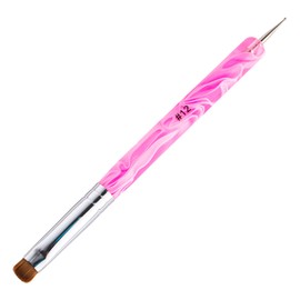 Pincel para manicura francesa: pincel para manicura de 2 vías con herramienta para hacer puntos para limpiar cutículas y diseñar uñas artísticas; pincel de calidad profesional para salón de uñas,