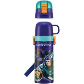 Skater SKDC4-A Children's Stainless Steel Water Bottle, 2-Way, Direct Drinking, 15.2 fl oz (470 ml), Cup Drink, 14.2 fl oz (430 ml), Light Ear, Child Friendly, Lightweight Type, Boys, Hot & Cold Retention, Disney Water Bottle, Cute, Kids, Kids Water Bottle