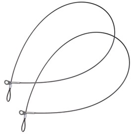 2 Pcs 24 Inch Black Color Stainless Steel Tether Lanyard Wire Coated in Soft Plastic Compatible with Gopro Hero4 and All Previous Gopro Editions