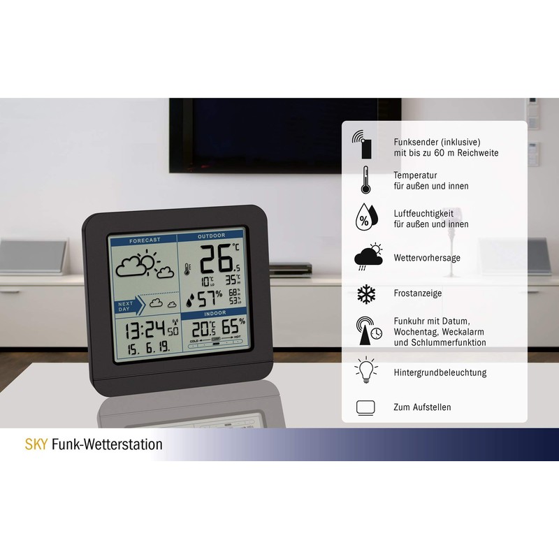TFA Dostmann station wireless Sky, 35.1152.01, sensor, indoor and outdoor,