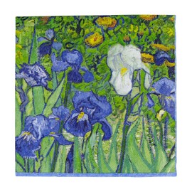 Caspari Van Gogh Irises Paper Luncheon Napkins - Four Packs of 20
