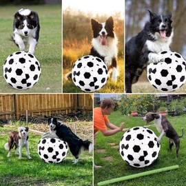 Juome 8" Dog Herding Balls, Soccer Cloth Cover, Hand Pump, Interactive Dog Toys for Small & Medium Dogs