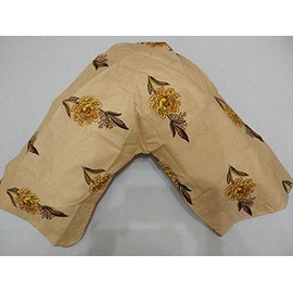 V SHAPED PRINTED PILLOW CASE COVER - PREGNANCY MATERNITY ORTHOPAEDIC SUPPORT NURSING (Cream Flower)