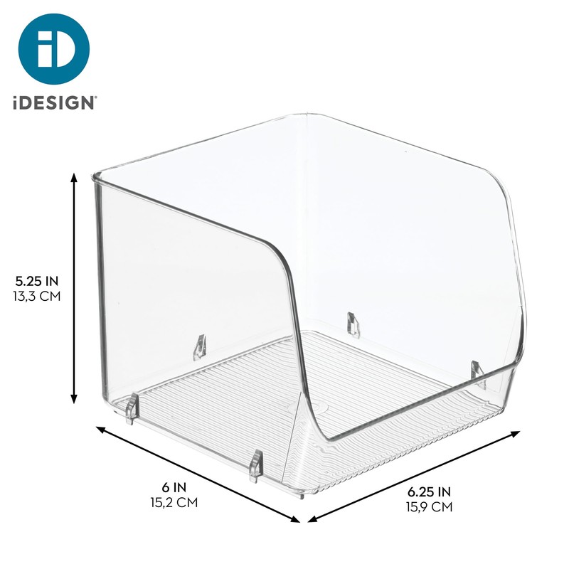 iDesign Stackable Open-Front Storage Bins for Kitchen and Pantry Organization
