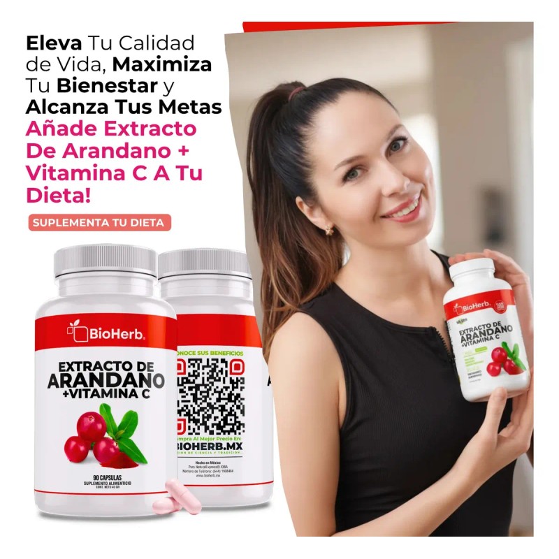 Bioherb Arándano Rojo Orgánico Vitamina Extracto 100 Puro Concentrado Cápsulas