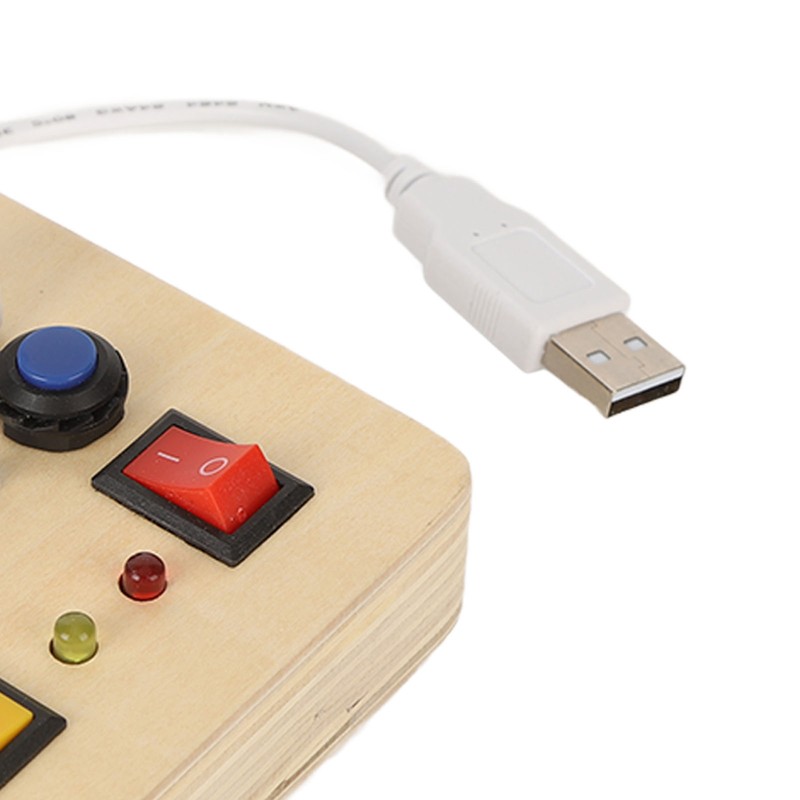 Light Switch Sensory Board Electric Wooden LED Early Education Color