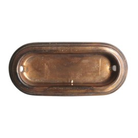 Antique 3.125 in. Brass Oblong Window Recessed Sash Lift