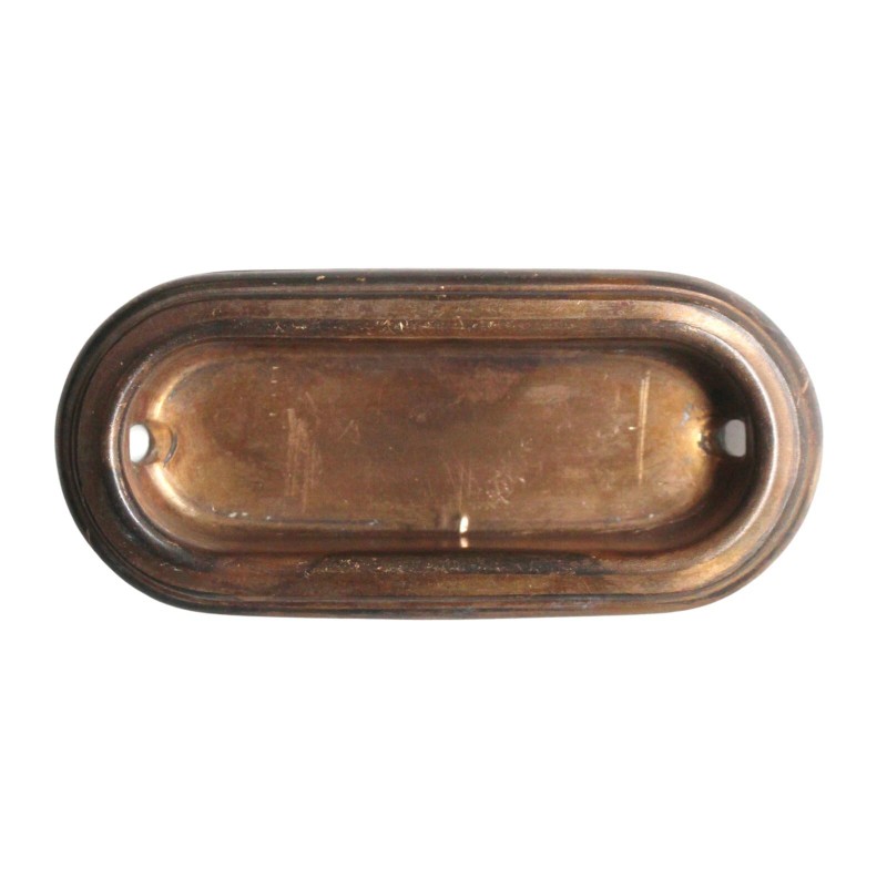 Antique 3.125 in. Brass Oblong Window Recessed Sash Lift