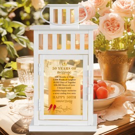 HN HAIINAA 50th Wedding Anniversary Lantern 50th Anniversary Wedding Gifts for Couple Parents Husband Wife Grandparents