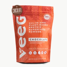 Veeg All-in-One Plant-Based Protein Superfood Powder, 16g | Vegan Protein Powder with 40+ Superfoods, BCAAs, MCT, Organic Greens & Fruits, Probiotics, Vitamins & Antioxidants | 15 Servings, Chocolate