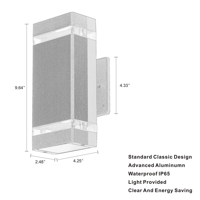 LMP 2 Pack LED Square Up and Down Lights Outdoor